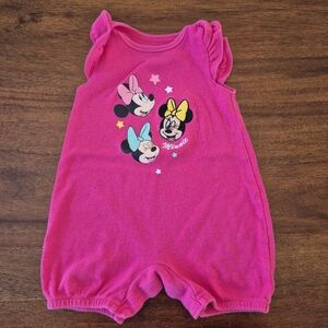 Disney Girls Pink Minnie Mouse Summer Romper Size 12M